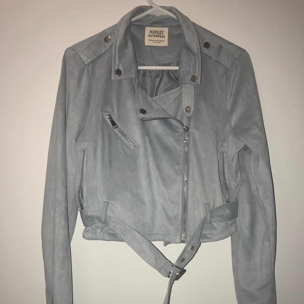 Cropped suede jacket